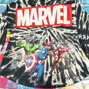Disney Parks Marvel Heroes Tie-Dye Long Sleeve Shirt Size Small